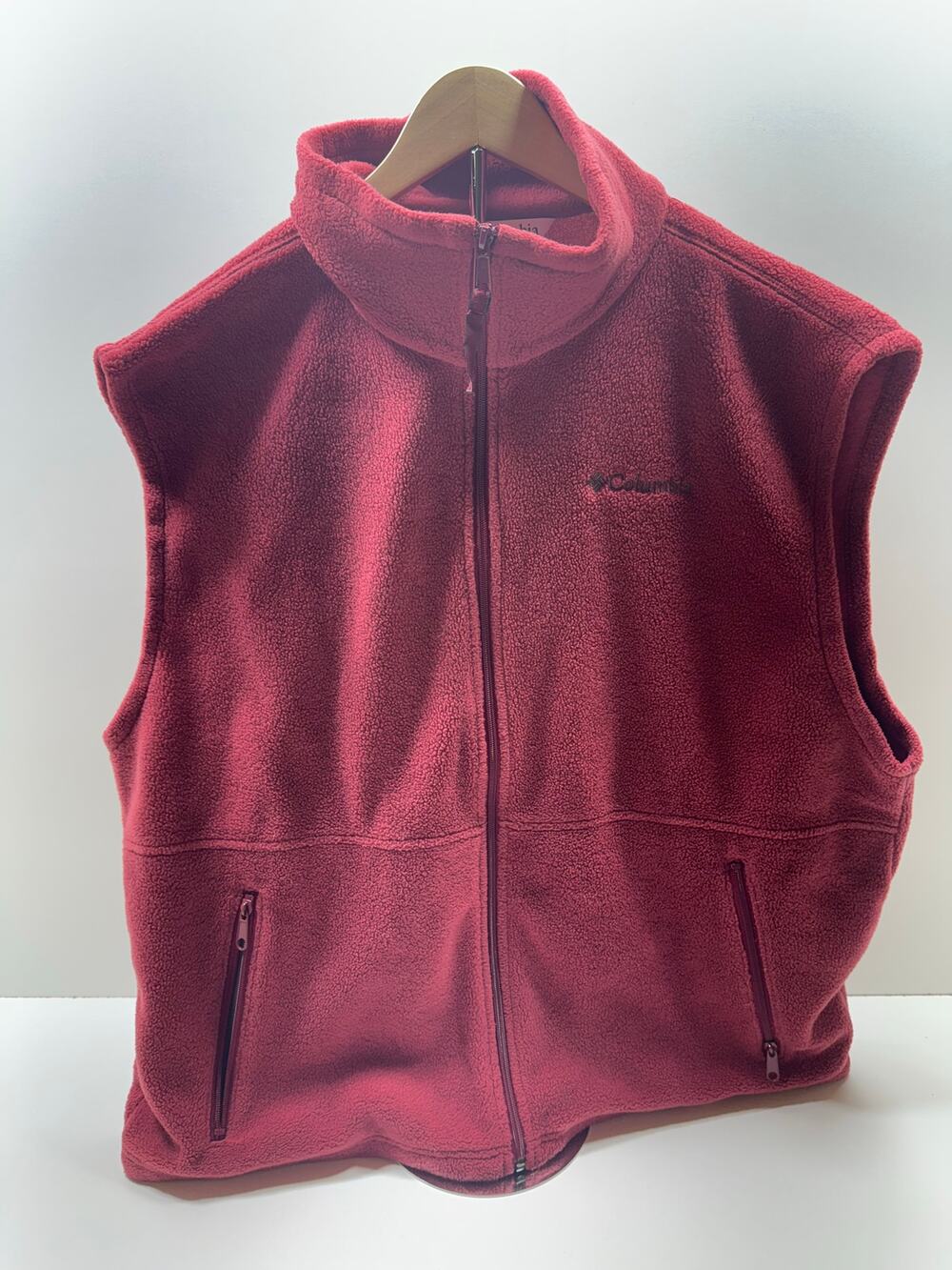 Columbia Men’s Fleece Vest Full Zip Sz XL Burgundy Gorpcore Outdoor Hiking